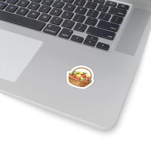 Fruit Basket Sticker Cute Picnic Apple & Strawberry Kiss-cut Decal - Decorative Stickers