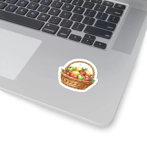 Fruit Basket Sticker Cute Picnic Apple & Strawberry Kiss-cut Decal - Decorative Stickers