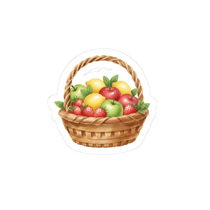Fruit Basket Sticker Cute Picnic Apple & Strawberry Kiss-cut Decal - Decorative Stickers