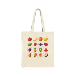 Bags - Fruit Grid Canvas Tote Bag - Colorful Grocery Market - Dipaliz