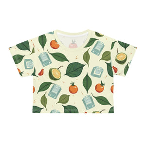 Refreshing Fruit Print Crop Tee - Summer Vibes - Dipaliz - T-shirts - Xs