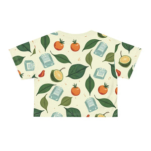 Refreshing Fruit Print Crop Tee - Summer Vibes - Dipaliz - T-shirts - Xs