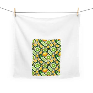 Kitchen Decor Tea Towel Cheerful Veggies Print - Dipaliz - White / 28’’ × - Towels