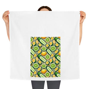 Kitchen Decor Tea Towel Cheerful Veggies Print - Dipaliz - White / 28’’ × - Towels