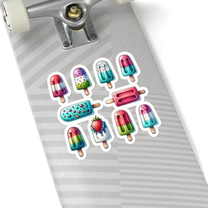 Paper Products - Fruity Summer Popsicles Kiss Cut Stickers - Dipaliz 6’’ × / White