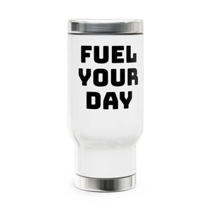 Glossy White Enamel Travel Mug 14oz - Stainless Steel - Dipaliz - Canteens
