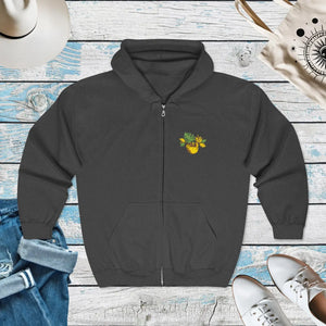Cozy Full-zip Hoodie - Hand-embroidered Sloth - Dipaliz - Hoodies - s