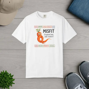 Garment-dyed T-shirt - Misfit Carrot Design Vintage Feel - Dipaliz - White / s - T-shirts