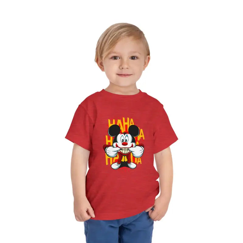 Funky Mouse Short Sleeve Tee for Toddlers - Ultimate Cool Vibes! - Heather Red / 2t Kids Clothes