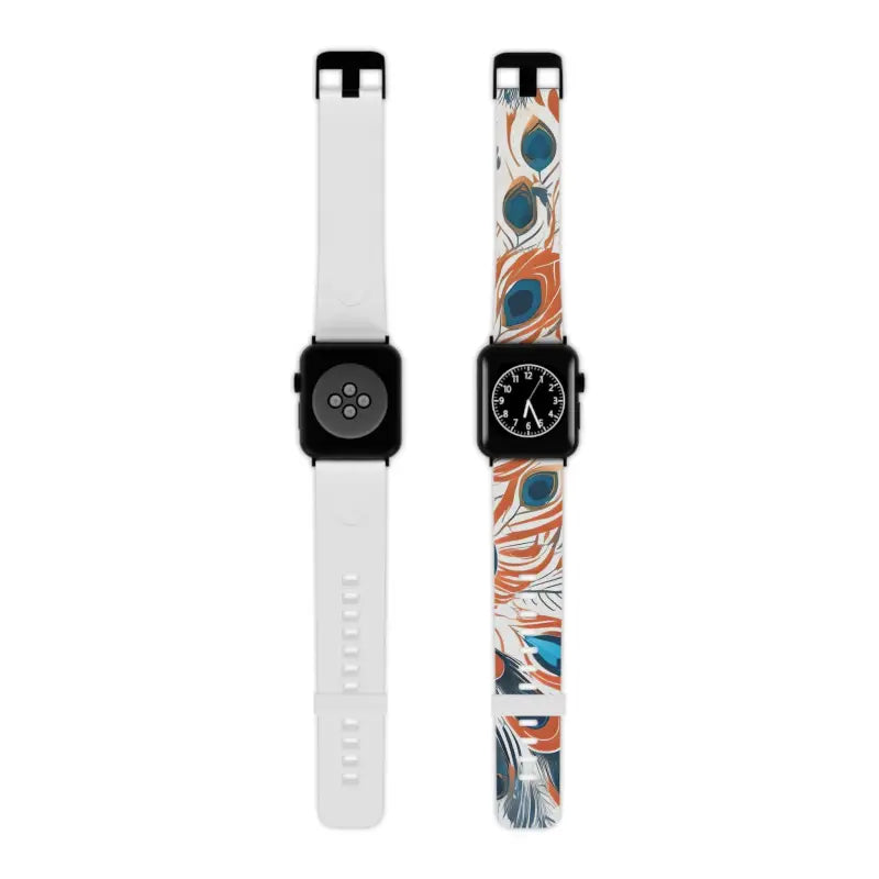 Thermo Elastomer Peacock Feather Apple Watch Band - 8’’ × 0.75’’ / 42 - 44 Mm / Black Accessories