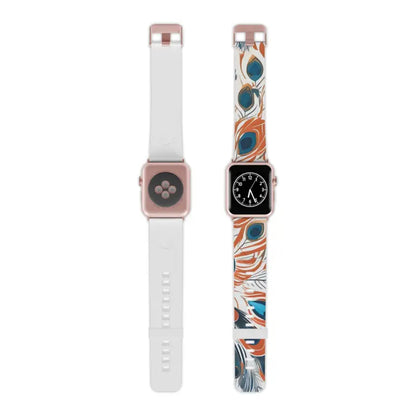 Thermo Elastomer Peacock Feather Apple Watch Band - 8’’ × 0.75’’ / 38 - 40 Mm / Rose Gold Accessories