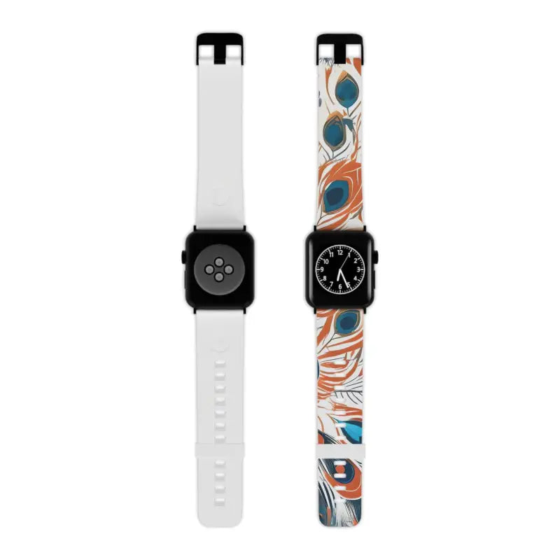 Thermo Elastomer Peacock Feather Apple Watch Band - 7.5’’ × 0.75’’ / 42 - 44 Mm / Black Accessories