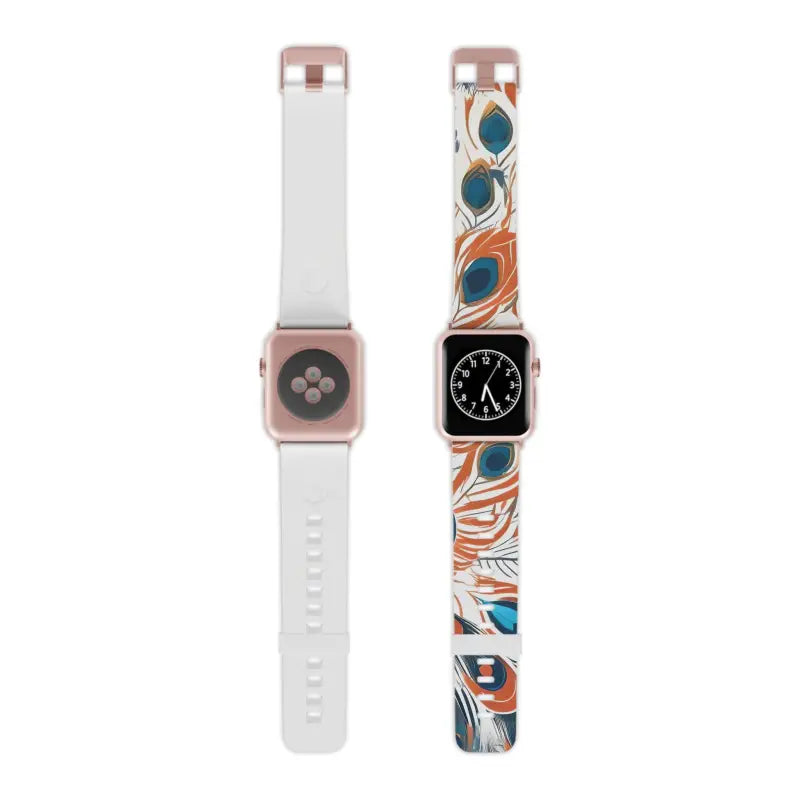 Thermo Elastomer Peacock Feather Apple Watch Band - 7.5’’ × 0.75’’ / 38 - 40 Mm / Rose Gold Accessories