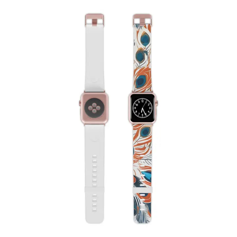 Thermo Elastomer Peacock Feather Apple Watch Band - 8’’ × 0.75’’ / 42 - 44 Mm / Rose Gold Accessories