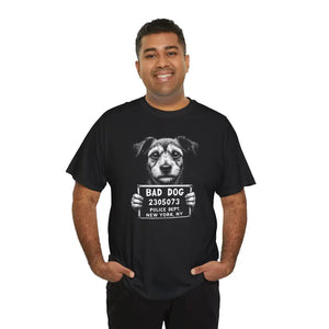 Heavy Cotton Tee - Mischievous Pup Graphic Unisex Style - Dipaliz - T-shirts