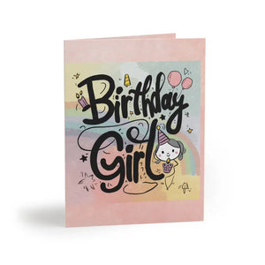 Birthday Girl Greeting Card - Fun Party Vibes - Dipaliz - 16 Pcs / Matte / 4.25” x 5.5” - & Note Cards