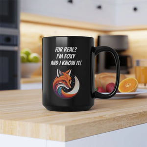 Funny Black Mug Fur Real i am Foxy and Know it - Dipaliz - Mugs