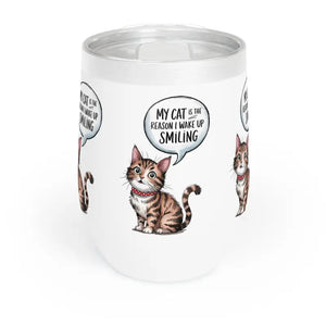 Funny Cat Wine Tumbler for Pet Owners - Dipaliz - White / 12oz - Tumblers