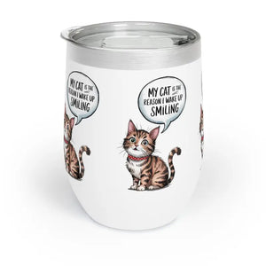 Funny Cat Wine Tumbler for Pet Owners - Dipaliz - White / 12oz - Tumblers