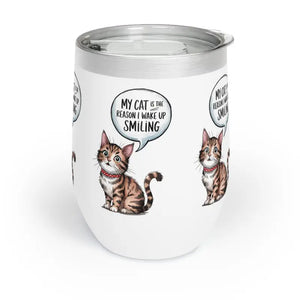 Funny Cat Wine Tumbler for Pet Owners - Dipaliz - White / 12oz - Tumblers