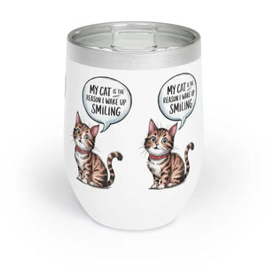Funny Cat Wine Tumbler for Pet Owners - Dipaliz - White / 12oz - Tumblers