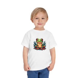 Funny Frog Toddler Short Sleeve Tee - Whimsical Comfort - Dipaliz - T-shirts