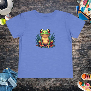 Funny Frog Toddler Short Sleeve Tee - Whimsical Comfort - Dipaliz - 2t / Heather Columbia Blue - T-shirts
