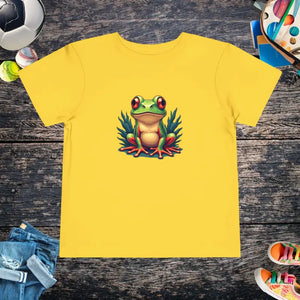 Funny Frog Toddler Short Sleeve Tee - Whimsical Comfort - Dipaliz - 2t / Yellow - T-shirts