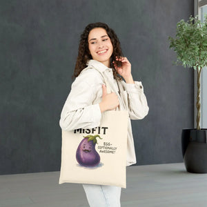 Eggplant Cotton Canvas Tote - Farmers Markets Fun - Dipaliz - Shopping Totes