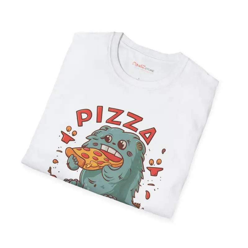 Unleash the Pizza Monster: Cozy Cotton Tee for All - T-shirt