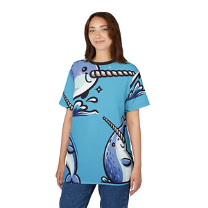 Whale Wonderland Tee Light Fabric Fun Unisex Aop Shirt - Dipaliz - T-shirts