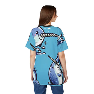 Whale Wonderland Tee Light Fabric Fun Unisex Aop Shirt - Dipaliz - T-shirts