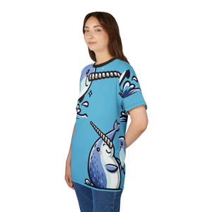 Whale Wonderland Tee Light Fabric Fun Unisex Aop Shirt - Dipaliz - T-shirts