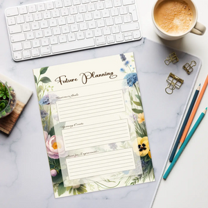 Floral Improvement Notepad Tomorrow’s Goals 8.5x11 - Dipaliz - Notepads