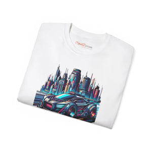 Eco-friendly Cotton Tee - Futuristic City Style - Dipaliz - Clothing Tops