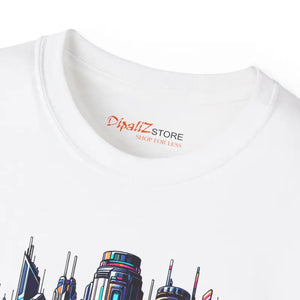 Eco-friendly Cotton Tee - Futuristic City Style - Dipaliz - Clothing Tops