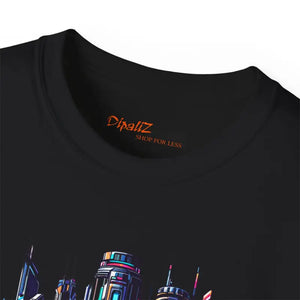 Eco-friendly Cotton Tee - Futuristic City Style - Dipaliz - Clothing Tops