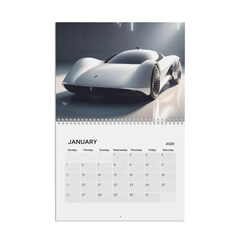 Futuristic Cars & Modern Cities 2025 Wall Calendar - 10.8’’ x 8.4’’ / Semi Glossy