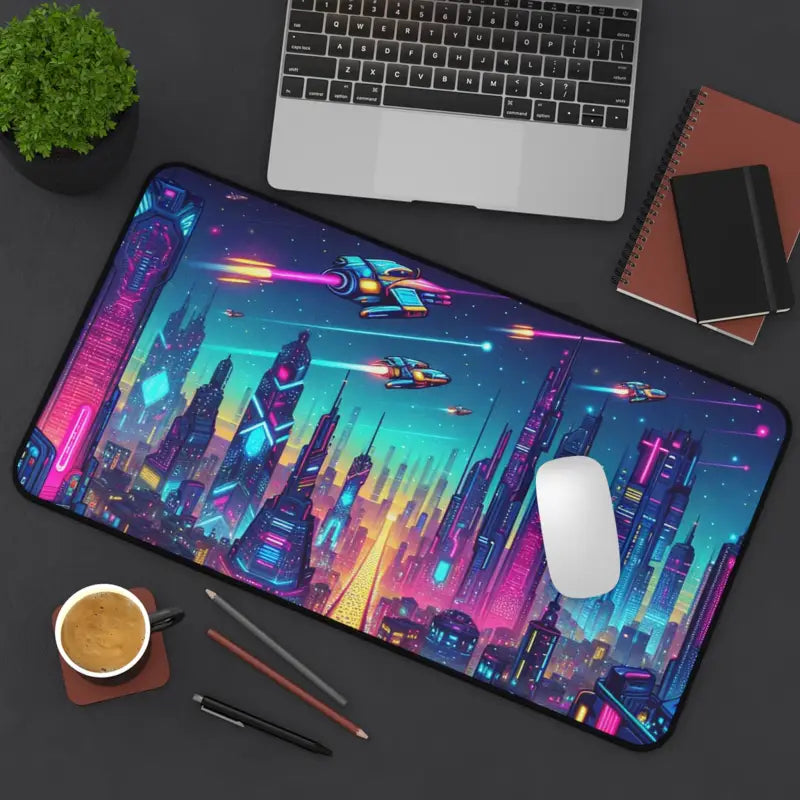 Elevate your Space with a Futuristic City Desk Mat - Computer Accessories