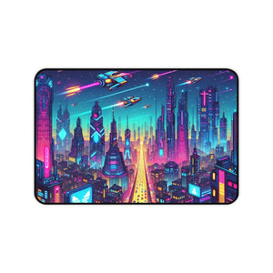 Futuristic City Desk Mat - Anti-slip Backing Design - Dipaliz - Computer Accessories