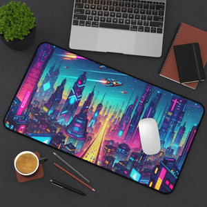 Futuristic City Desk Mat - Anti-slip Backing Design - Dipaliz - Computer Accessories