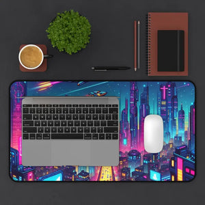 Futuristic City Desk Mat - Anti-slip Backing - Dipaliz - Mouse Pads