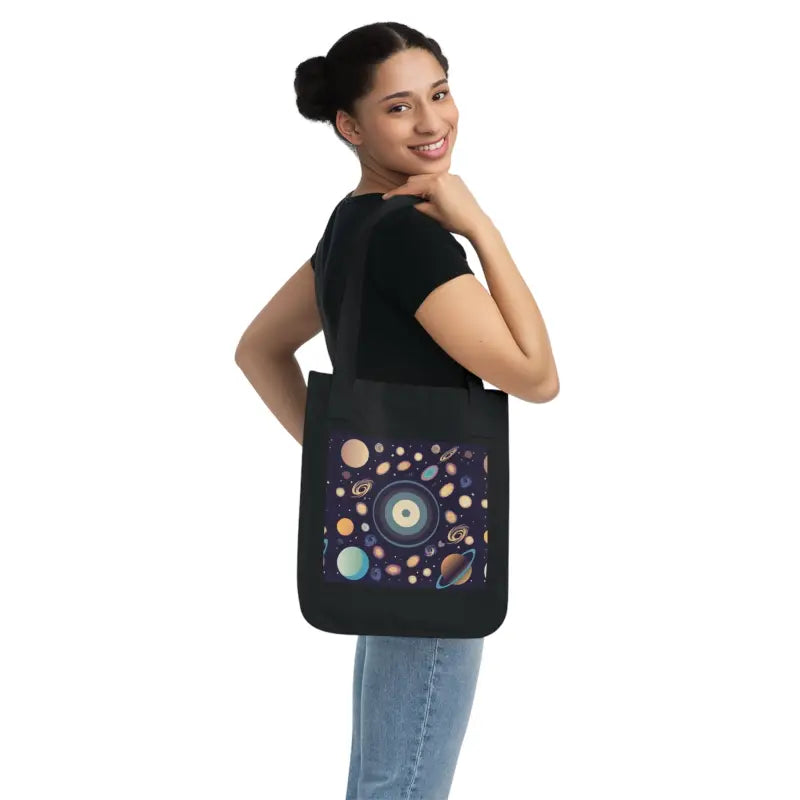 Galactic Canvas Tote Bag: Carry the Universe in Style! - one Size / Black Bags