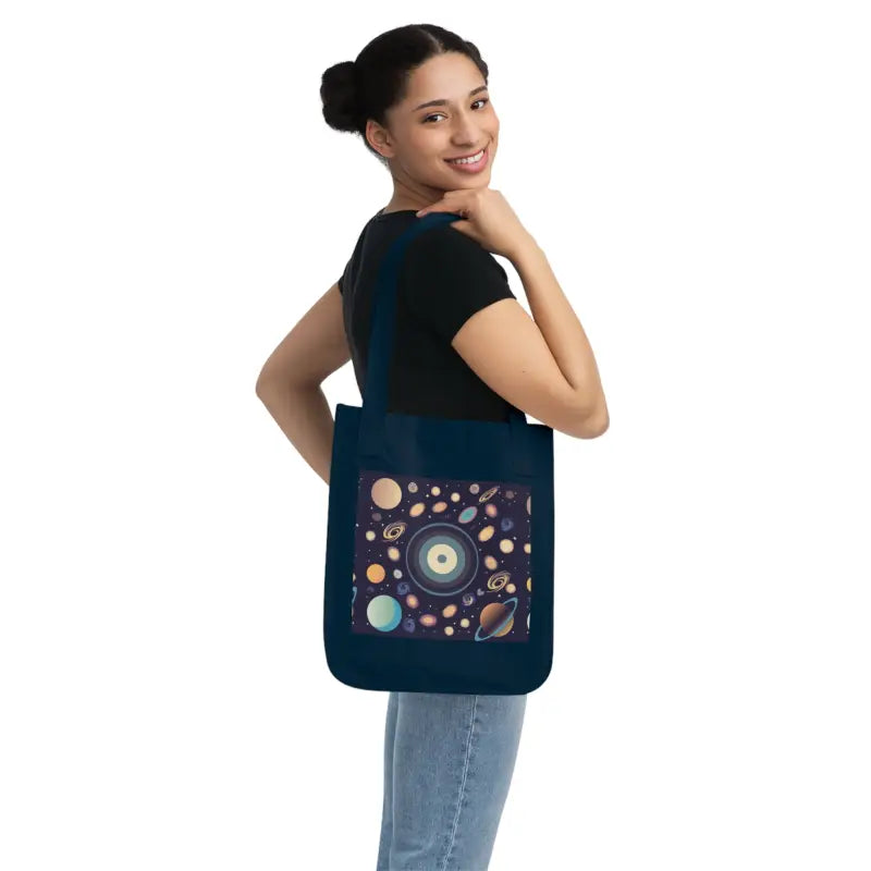 Galactic Canvas Tote Bag: Carry the Universe in Style! - one Size / Navy Bags