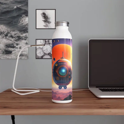 Galactic Chic Slim Water Bottle: Hydration Beyond Earth - 20oz / White Mug