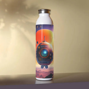 Slim Water Bottle Cosmic Spacecraft Style Dipaliz - 20oz / White - Bottles