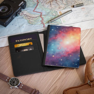Galactic Passport Cover - Vibrant Cosmic Design - Dipaliz - Travel Wallets