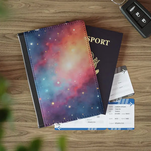Galactic Passport Cover - Vibrant Cosmic Design Travel - Dipaliz - 3.9’’ x 5.8’’ / Black - Wallets