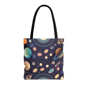 Bags - Planets Tote Bag - Cosmic Print Design - Dipaliz
