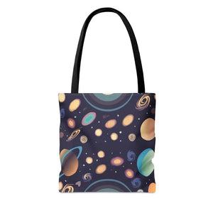 Bags - Planets Tote Bag - Cosmic Print Design - Dipaliz